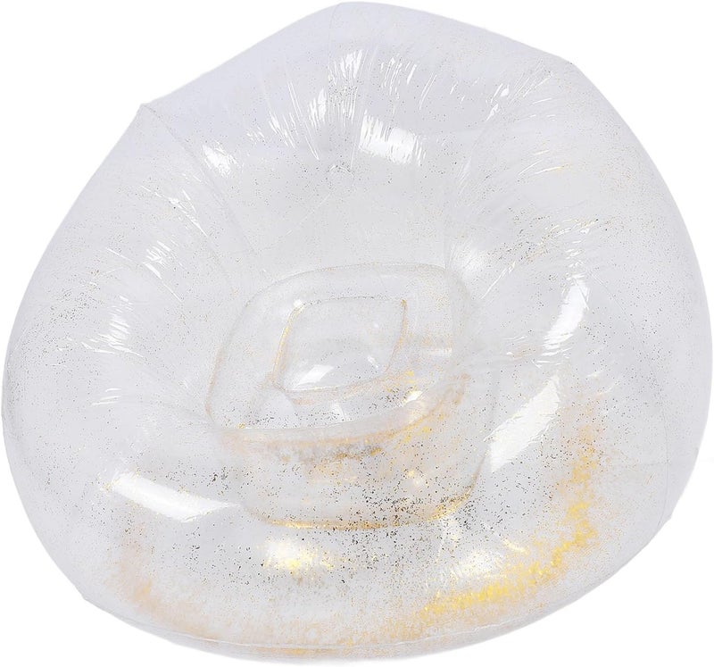 Zerodis Inflatable Couch, Lounge Chairs Up Couches Comfortable Relaxing Transparent Ergonomic Space Saving Transparent Inflatable Sofa Seat for Rooms,Party,Camping,Garden,Tavel (Gold) - Image 5