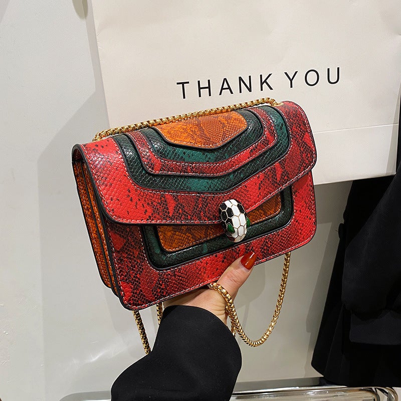 Niche Design Fashion Bag For Women 2023 Autumn New Pu Trendy Snakeskin Pattern Handbag Crossbody Shoulder Bag - Image 5