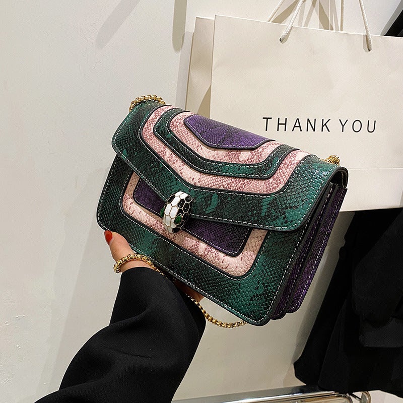 Niche Design Fashion Bag For Women 2023 Autumn New Pu Trendy Snakeskin Pattern Handbag Crossbody Shoulder Bag - Image 3
