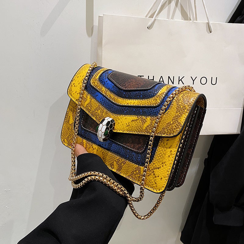 Niche Design Fashion Bag For Women 2023 Autumn New Pu Trendy Snakeskin Pattern Handbag Crossbody Shoulder Bag - Image 4