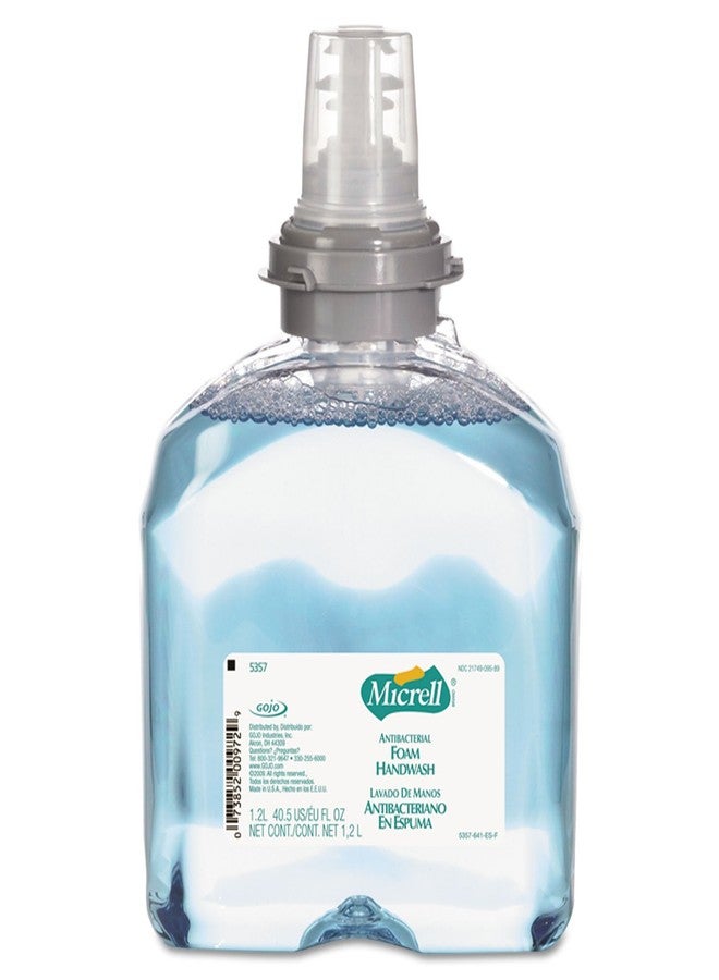 Gojo MICRELL TFX Antibacterial Foam Handwash, 1200 mL Hand Soap Refill For MICRELL TFX Touch-Free Dispenser (Pack of 2) - 5357-02 - Image 1