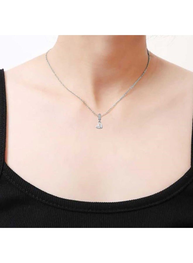 KunBead 18 inch Mother Daughter and Son Sister Aunt Niece Charm Love Heart Pendant Necklace, Gift for Women, Metal, glass - Image 4