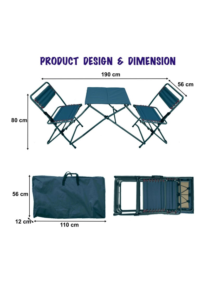 HEXAR مجموعة كراسي وطاولات تخييم قابلة للطي من HEXAR للبالغين، كرسي وطاولة مدمجان قابلان للطي مع حقيبة حمل للتخييم في الهواء الطلق والسفر على الشاطئ والنزهات والمشي لمسافات طويلة - Image 3