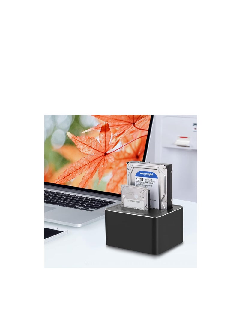Haing Hard Drive Docking Station, USB 3.0 SATA to HDD Docking Station for 2.5 & 3.5 inch SATA HDD/SSD, Dual Bay, Support Offline Clone, SD/TF Card Reader, USB Ports, Black - Image 5