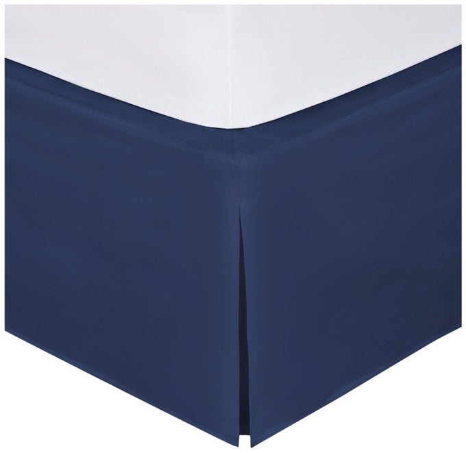FANCY COLLECTION EASY CARE TAILORED MICROFIBER BED SKIRT SOLID NEW KING NAVY BLUE