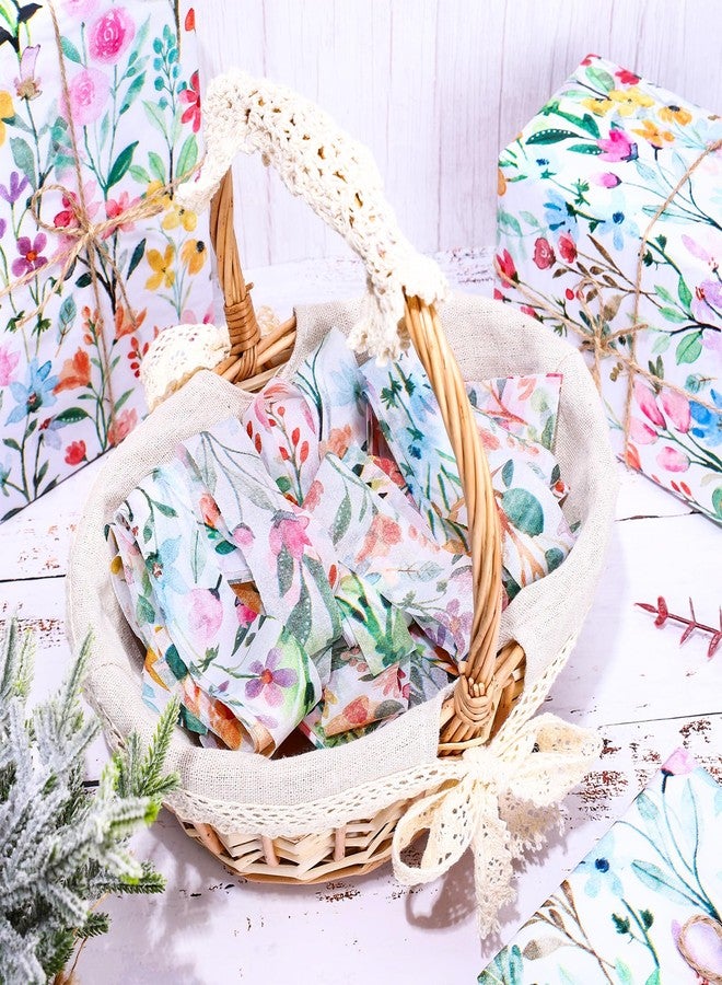 وولاين ورق تغليف هدايا مزين بأزهار برية ملونة بألوان مائية من والين، مقاس 13.8 × 19.7 بوصة، مثالي لحفلات الزفاف وأعياد الميلاد وحفلات استقبال المولود الجديد والحرف اليدوية والديكورات المنزلية، 60 ورقة - Image 4