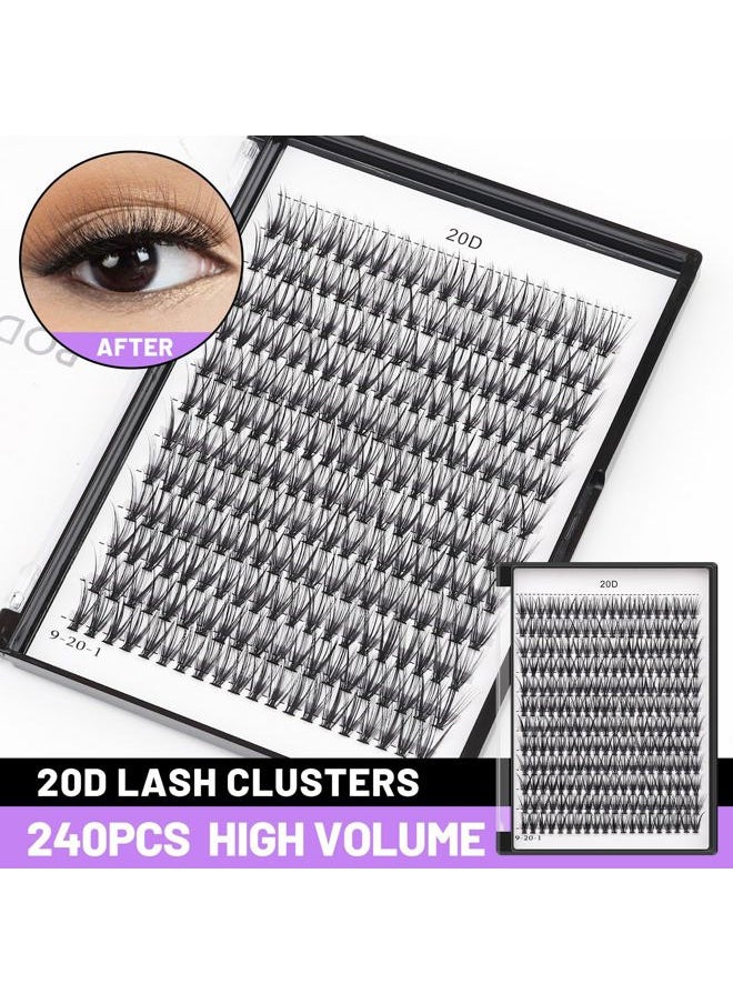 Bodermincer 1 Box Big Capacity 240 bundles 8-10-12-14-16mm Mixed 20D/30D/40D/60D/80D/100D Eyelash Extensions Strip Eyelashes Individual Lashes Natural Style 8-22mm to Choose (20D-16mm)  - Image 4