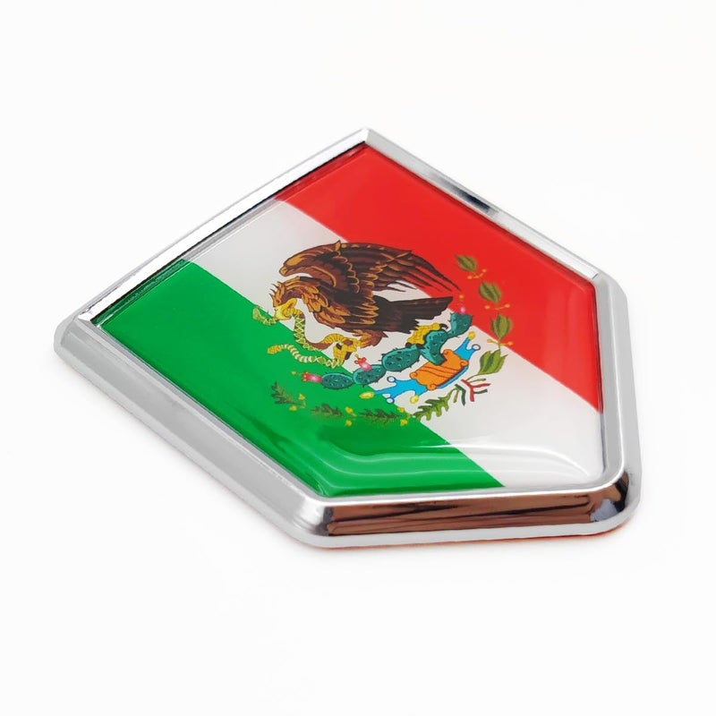 Overdecor Mexico Flag Decal Stickers Car Emblem Mexican Car Accessories Decorations Chrome Shield Flag Sticker Decals for Cars Truck Vehicles 2 Pack - Image 3