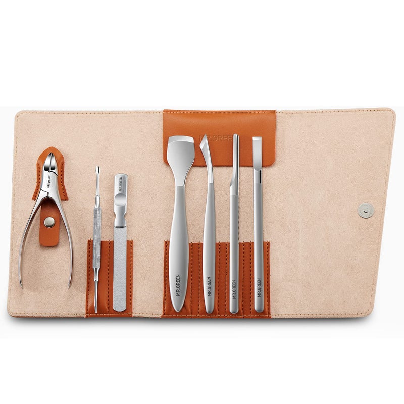 MrGreen MRGREEN Pedicure Knife Set Professional Ingrown Toenail Clippers Foot Care Tools Stainless Steel Nail Cuticle Nippers Remover Kits 7 Pcs Set 