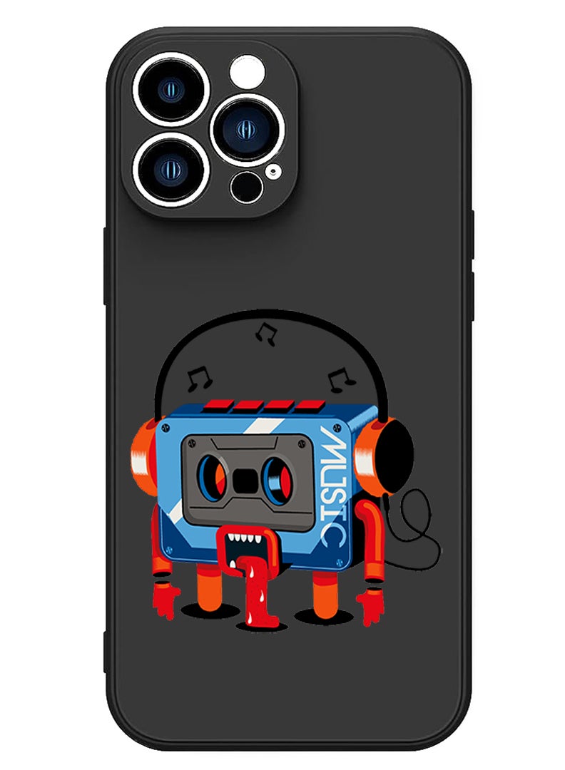 Theodor Protective Slim Fit Case Liquid Silicone Cover with Full Body Protection Anti-Scratch Shockproof Case For iPhone 15 Pro Black - Music Recorder - Image 1