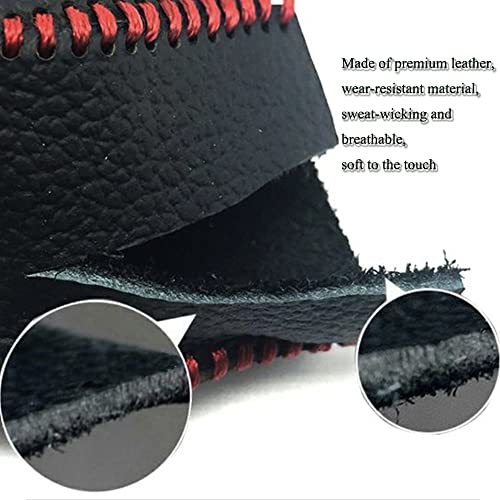 XITER Leather Gear Shift Knob Cover Protector Trim Automatic Transmission Interior Accessories for Nissan Altima 2013-2018(Not Fit 2.5SR/3.5)-Red Stitches - Image 5