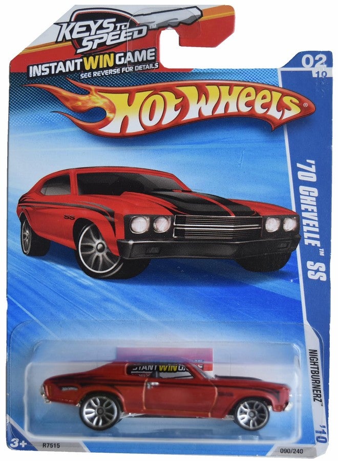 Hot Wheels '70 Chevelle SS, Nightburnerz '10 2/10 [red/Keys to Speed Card] 90/240 - Image 1