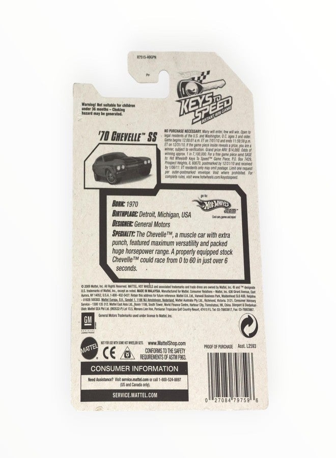 Hot Wheels '70 Chevelle SS, Nightburnerz '10 2/10 [red/Keys to Speed Card] 90/240 - Image 2