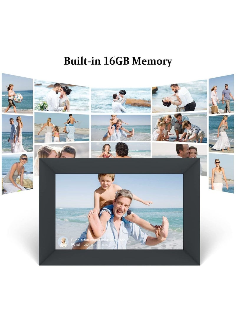 10.1 Inch WiFi Digital Picture Frame IPS Touch Screen Smart Cloud Photo Frame with 16GB Storage Easy Setup to Share Photos or Videos via Frameo APP Auto-Rotate Wall Mountable (Black)  Help me rewrite - Image 5