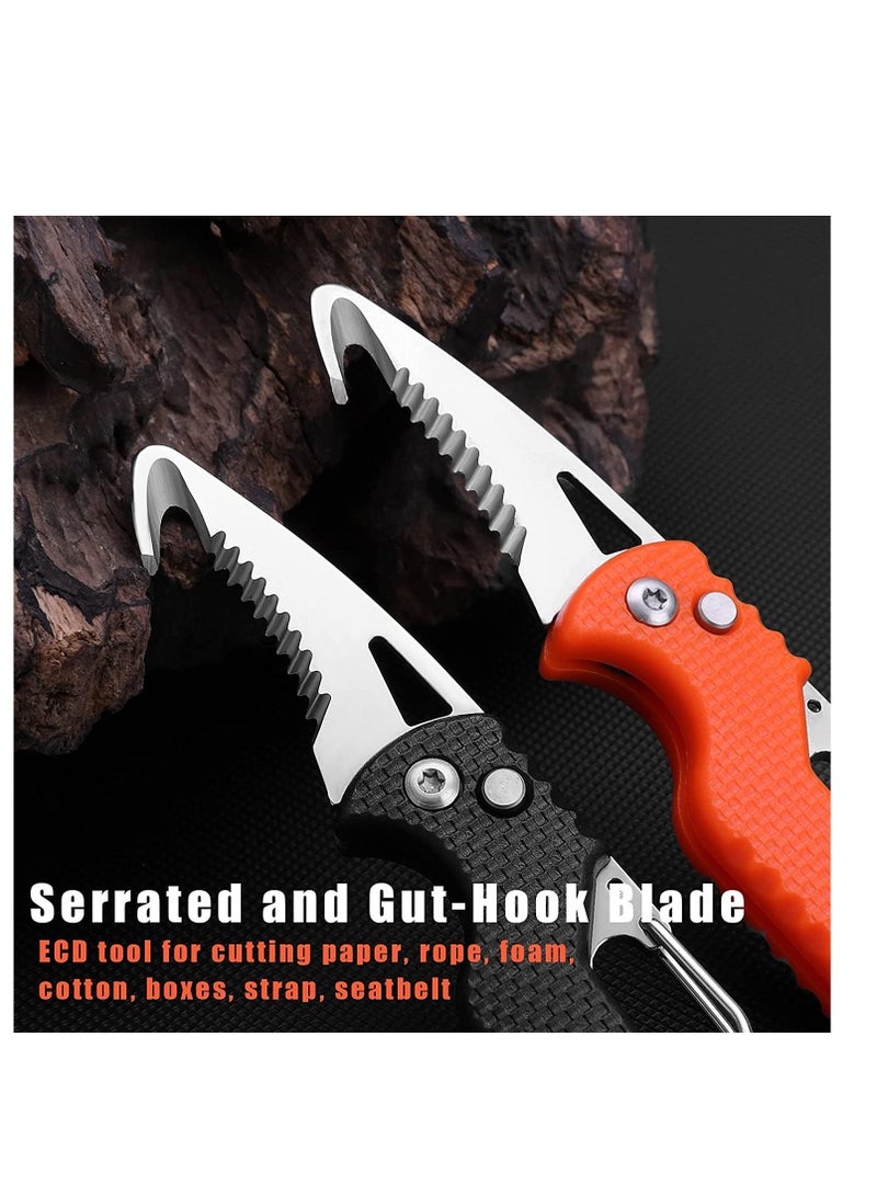 Barakah 2PCS Pocket Box Cutter and Bottle Opener Keychain, Razor Sharp Serrated EDC Folding Tool for Men and Women, Perfect for Packages, Seatbelts and Straps - Image 2