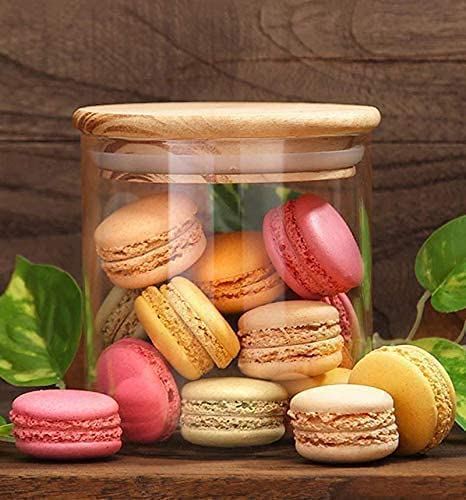 FOMQUAZLI Glass Jar with Airtight Lid Large Glass Food Storage Container with Bamboo Lid Clear Glass Food Canister for Kithen Storage Wide Mouth Easy Access Jar 685ML - Image 1