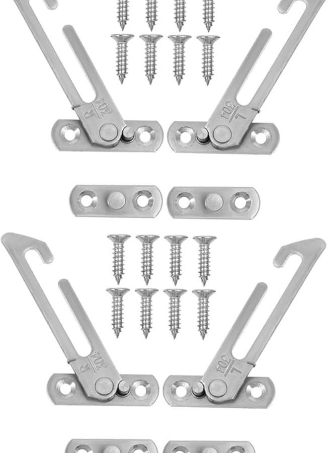 4Pcs White Window Stopper Lock Safety Restrictor No Drill Installation Secure Ventilation Limiter - Image 2