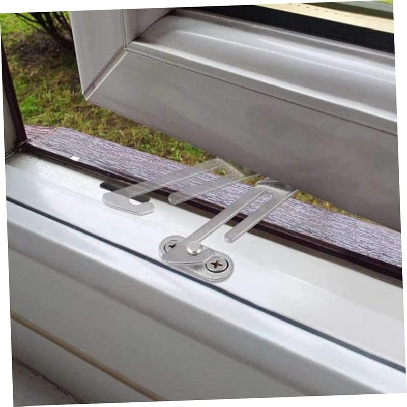 4Pcs White Window Stopper Lock Safety Restrictor No Drill Installation Secure Ventilation Limiter - Image 4