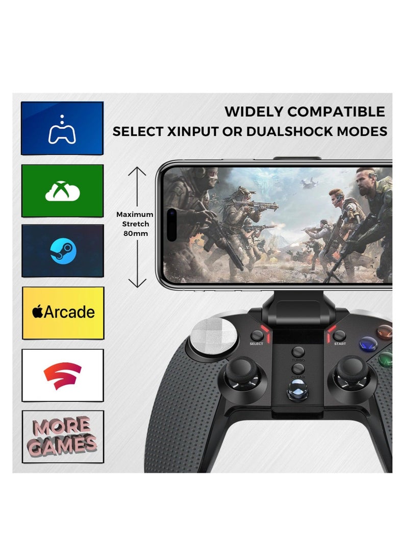 Captaintech SYOSI, Bluetooth Mobile Game Controller for iPhone, Tablet, TV Box, with Xinput and USB Receiver, Phone Clip, Wireless Gamepad Support for Android, iOS11.0-13.3.1, 6-Axis, Vibration - Image 3