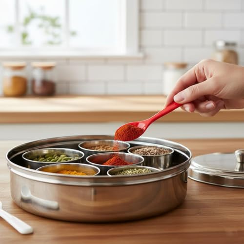 faas 6 PCS Wooden Masala Spoon / 10 PCs Seasonings Melamine Masala Spoon Set(16 Pieces Set) - Image 3