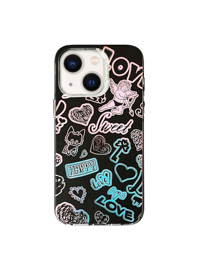 زبون جراب لهاتف iPhone 13 بنمط ملون من مادة TPU + جراب هاتف PC - Image 1