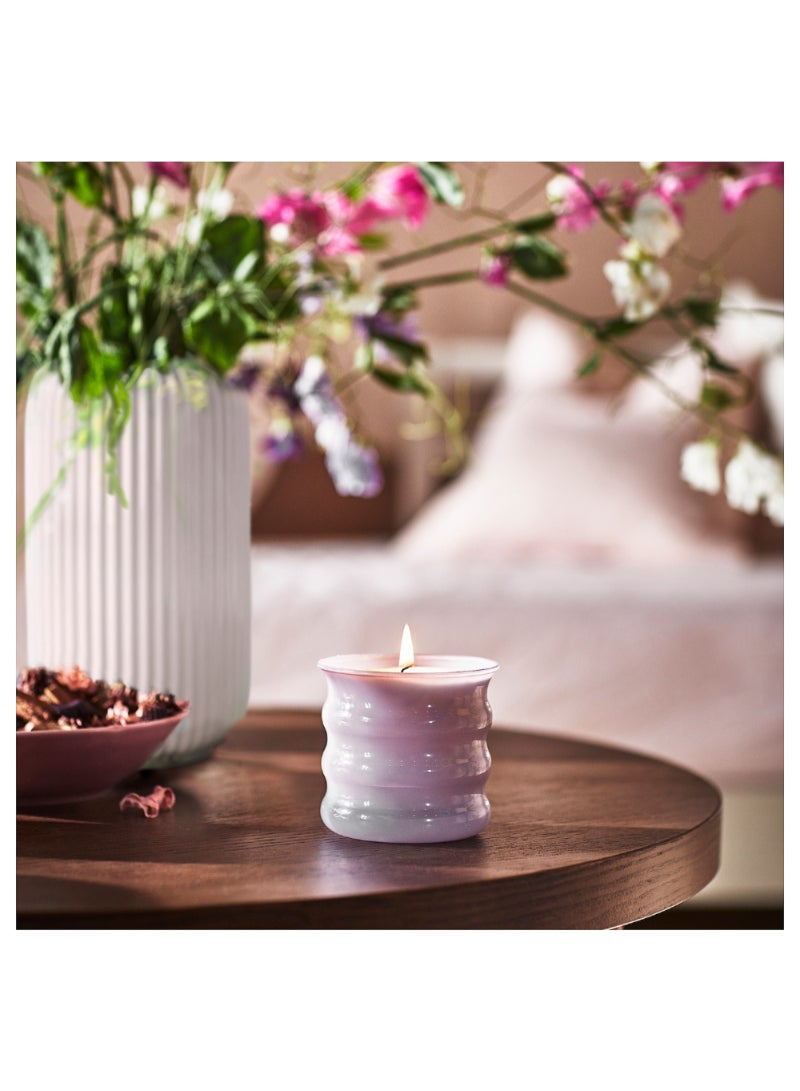Scented Candle In Glass Sweet Pea/Purple 50 Hr - Image 4