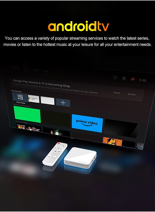 اتش 96 ماكس - TV BOX 4K 4K android 14، صندوق تلفزيون أندرويد مع واي فاي BT رباعي النواة مشغل وسائط رباعي النواة عالي الدقة - Image 1
