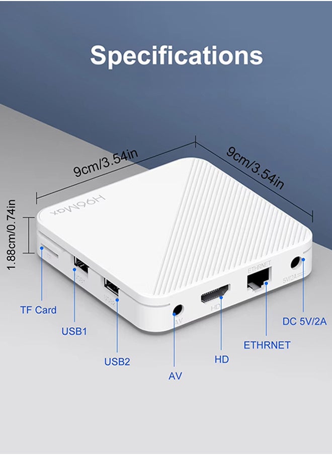 اتش 96 ماكس - TV BOX 4K 4K android 14، صندوق تلفزيون أندرويد مع واي فاي BT رباعي النواة مشغل وسائط رباعي النواة عالي الدقة - Image 1
