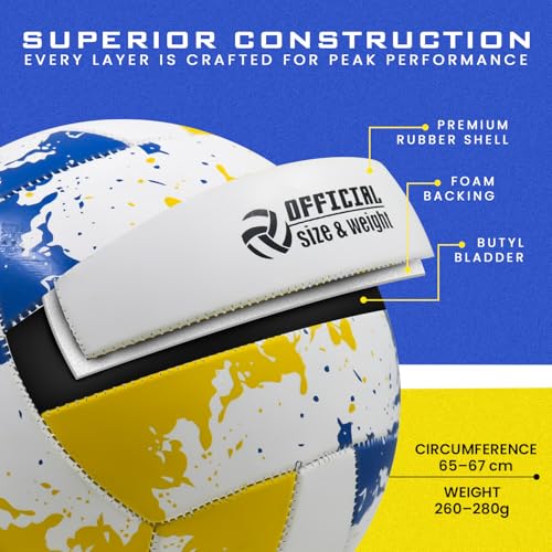 Synco Victory Volleyball | 18 Panel Rubber Training Ball | Machine Stitched | Smooth Matt Surface | Ideal for Outdoor & Multi-Surface Play | Lightweight & Durable | Size 4 - Image 5
