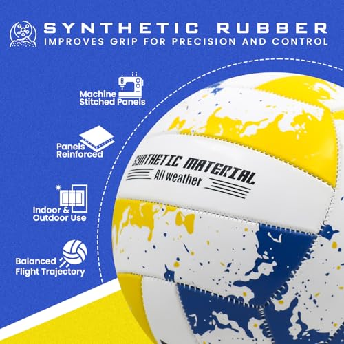 Synco Victory Volleyball | 18 Panel Rubber Training Ball | Machine Stitched | Smooth Matt Surface | Ideal for Outdoor & Multi-Surface Play | Lightweight & Durable | Size 4 - Image 4