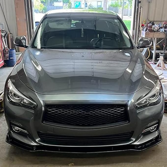FINMOKAL Front Bumper Lip Spoiler Splitter Compatible with Infiniti Q50 2014-2017, 3Pieces Style Front Splitter Air Dam Chin Protector (Won't fit Sport Model) - Image 4