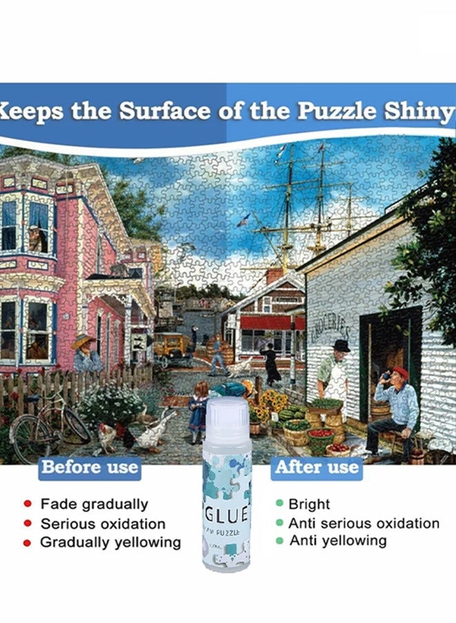 Puzzle Glue with Sponge Head, Jigsaw Puzzle Glue for Kids, Puzzle Glue Clear with Applicator, Water-Soluble Special Craft Puzzle Glue, Puzzle Saver for 1000/1500/3000 Pieces of Puzzle, 120ML - Image 4