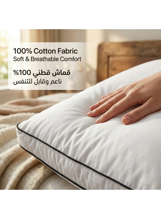 1500g Hotel Quality Pillow – Luxury Soft Microfiber Filling, Breathable Cotton Cover, Plush & Supportive Bed Pillow for All Sleeping Positions – Hypoallergenic & Durable - Image 4