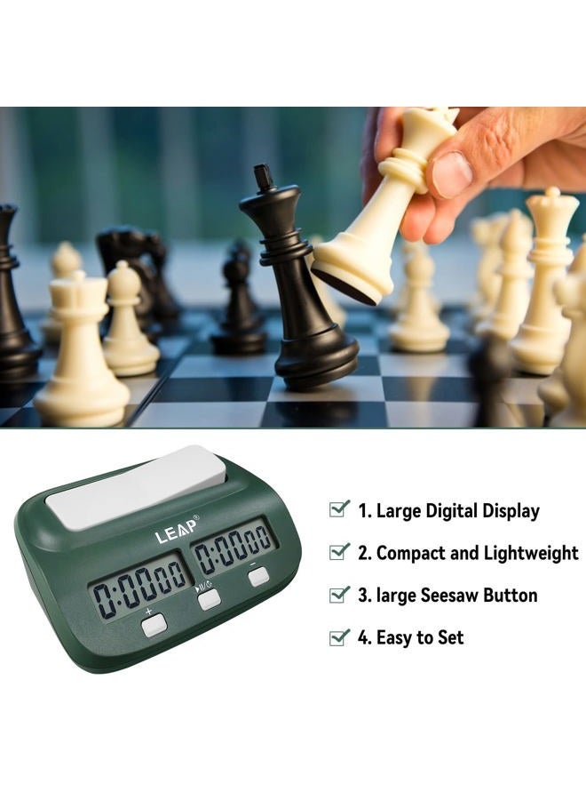 LEAP Digital Chess Clock Timer with Bonus and Delayed Time Features Chess Timer for Chess Game I-GO and Chinese Chess (Blackish Green ) - Image 4