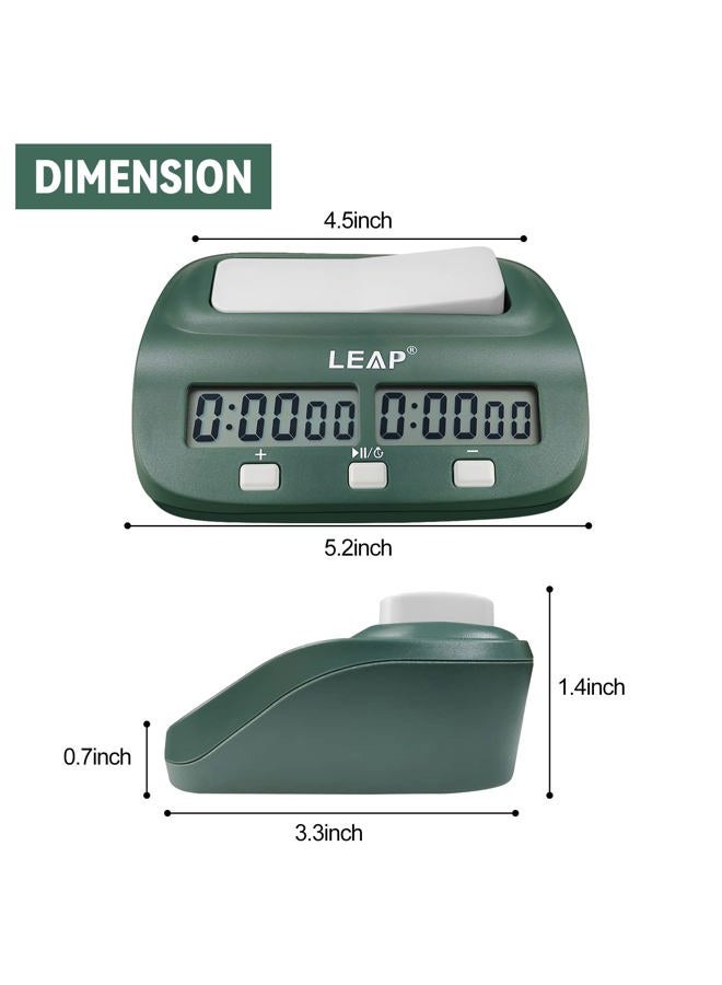 LEAP Digital Chess Clock Timer with Bonus and Delayed Time Features Chess Timer for Chess Game I-GO and Chinese Chess (Blackish Green ) - Image 3