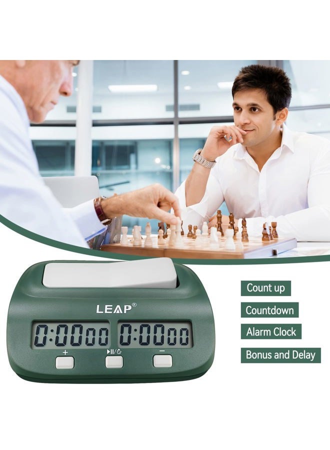 LEAP Digital Chess Clock Timer with Bonus and Delayed Time Features Chess Timer for Chess Game I-GO and Chinese Chess (Blackish Green ) - Image 5