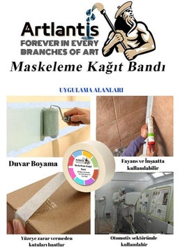 Artlantis Masking Tape Paper Tape 9 mm 25 Meters 1 Piece Painting Tape Masking Paper Tape Wall Oil Paint Whitewash  - Image 5