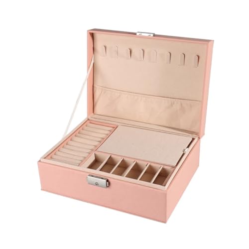 YouBella Jewellery Organisers Gifts Acrylic Portable Home Jwell organizer Storage Box Case with Dividers Container for Rings, Earrings, Necklace for girls and women (Pink) - Image 4