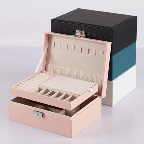 YouBella Jewellery Organisers Gifts Acrylic Portable Home Jwell organizer Storage Box Case with Dividers Container for Rings, Earrings, Necklace for girls and women (Pink) - Image 3