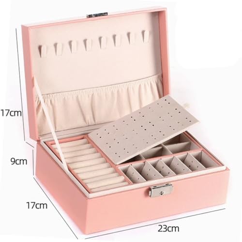 YouBella Jewellery Organisers Gifts Acrylic Portable Home Jwell organizer Storage Box Case with Dividers Container for Rings, Earrings, Necklace for girls and women (Pink) - Image 5