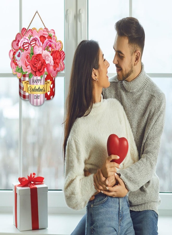 PETCEE لوحة باب قابلة للعكس من بيتسي لعيد الحب/عيد القديس باتريك، زينة باب مزدوجة الجوانب لعيد الحب، لافتة ترحيبية على شكل نبتة البرسيم للمنزل، علاقة حائط/باب لعيد القديس باتريك - Image 2