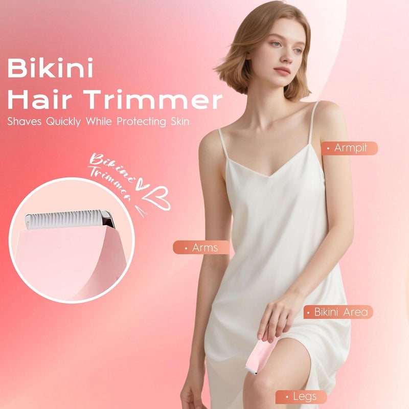 Body Shaver Bikinis Trimmer Rechargeable Cordless Electric Shaver for Women, 2 in 1 Wet Dry Hair Trimmer Hair Remover for Armpit Leg Body Facial. (Purple) - Image 3