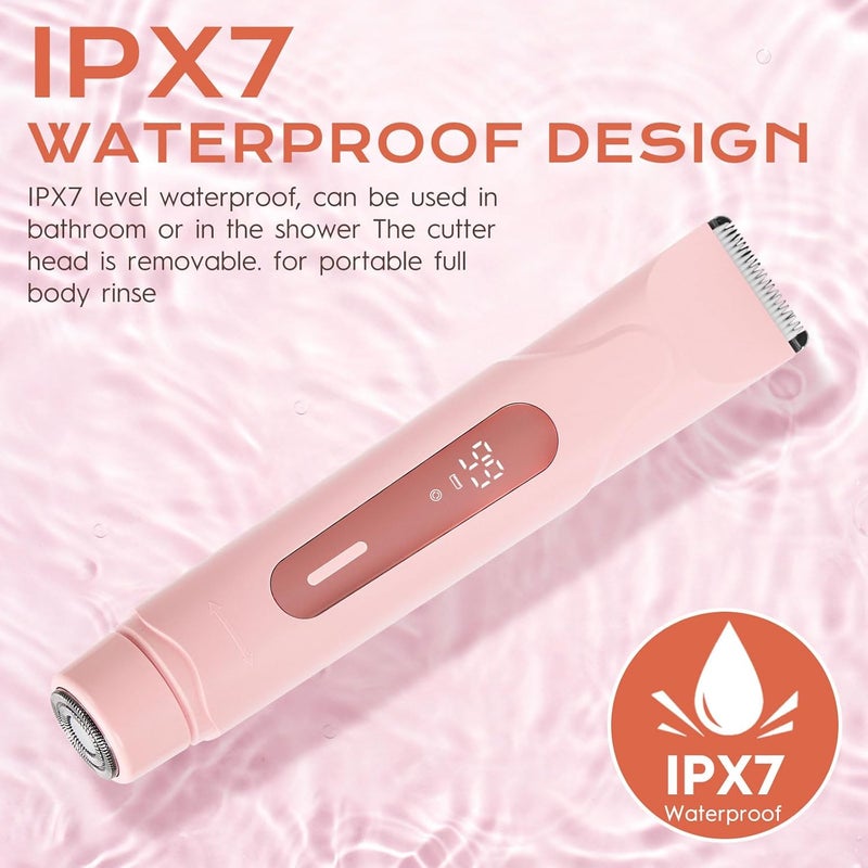 Body Shaver Bikinis Trimmer Rechargeable Cordless Electric Shaver for Women, 2 in 1 Wet Dry Hair Trimmer Hair Remover for Armpit Leg Body Facial. (Purple) - Image 5
