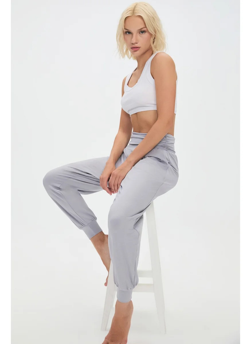 جويستار Women's Beige High Waist Jogger Sweatpants