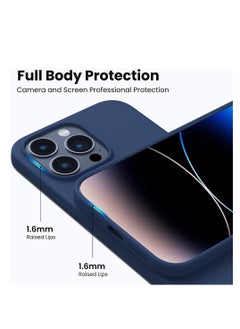Protect iPhone 14 Pro Silicon Magsafe case MagSafe Silicone Blue Case Support Wireless Charging Premium Quality Silicone for iPhone 14 Pro  - Image 4
