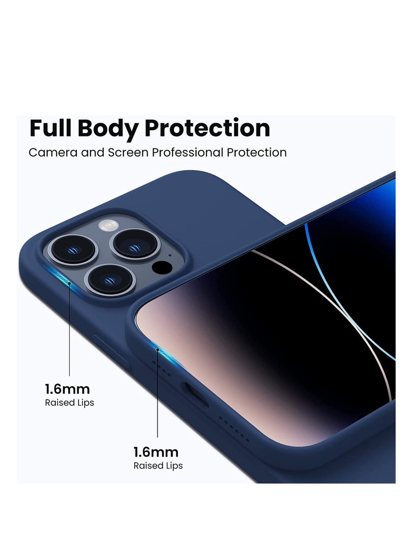 Protect iPhone 14 Pro Silicon Magsafe case MagSafe Silicone Blue Case Support Wireless Charging Premium Quality Silicone for iPhone 14 Pro  - Image 4
