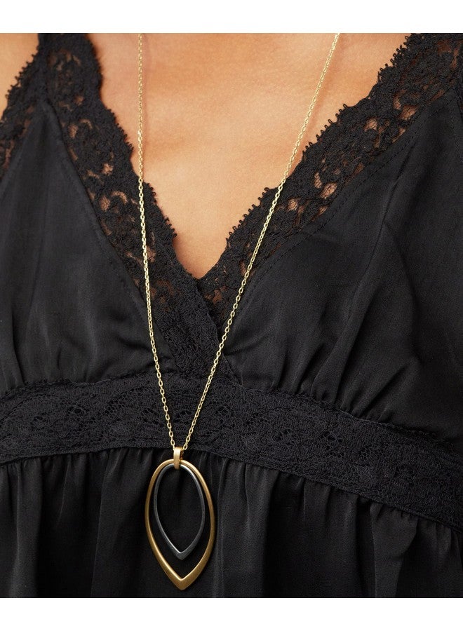 LUCKY BRAND Women'S Two Tone Teardrop Pendant Necklace Two Tone One Size - Image 2