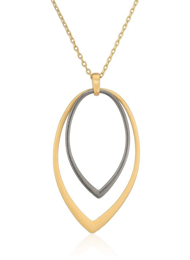 LUCKY BRAND Women'S Two Tone Teardrop Pendant Necklace Two Tone One Size - Image 1