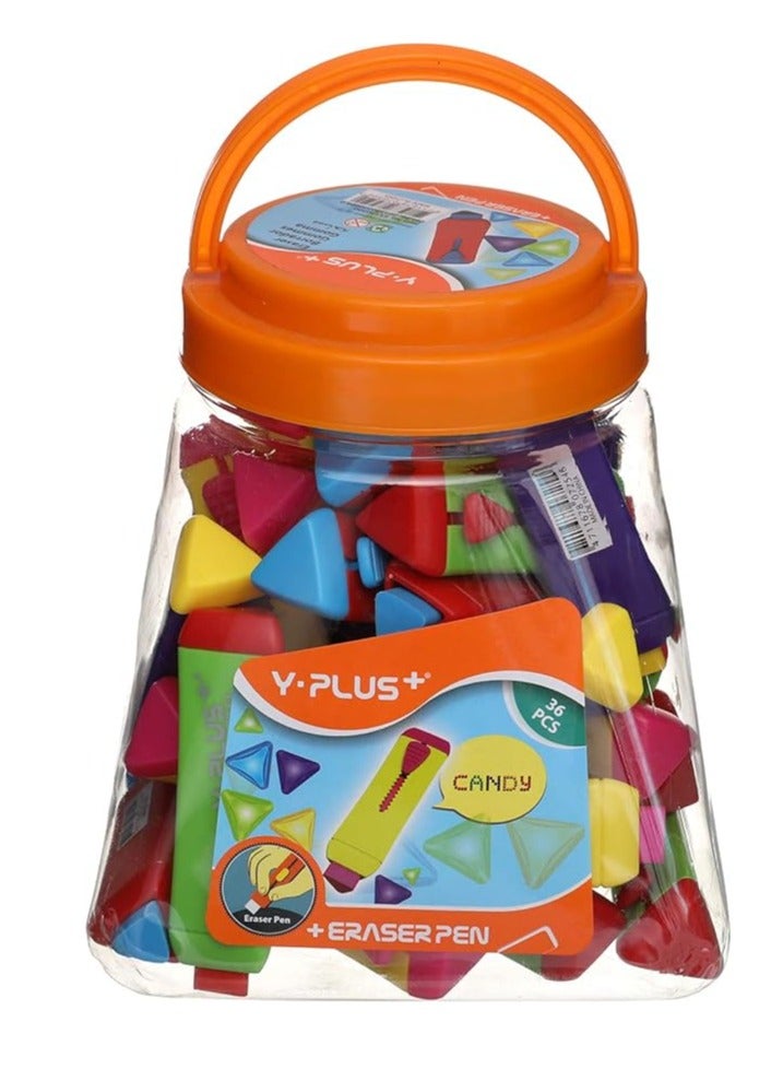 Y plus+ 36-Pieces Candy Eraser 2.0 Eraser Pen  Assorted Color - Image 2