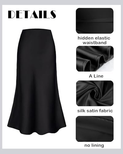 Yewanka Women's Silk Satin Midi Skirt Elastic High Waisted A-Line Cheetah Print Leopard Long Skirts for Women Trendy - Image 5